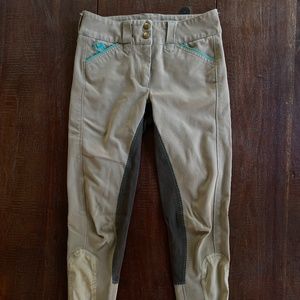 Piper Full Seat Breech by SmartPak, Wheat/Teal